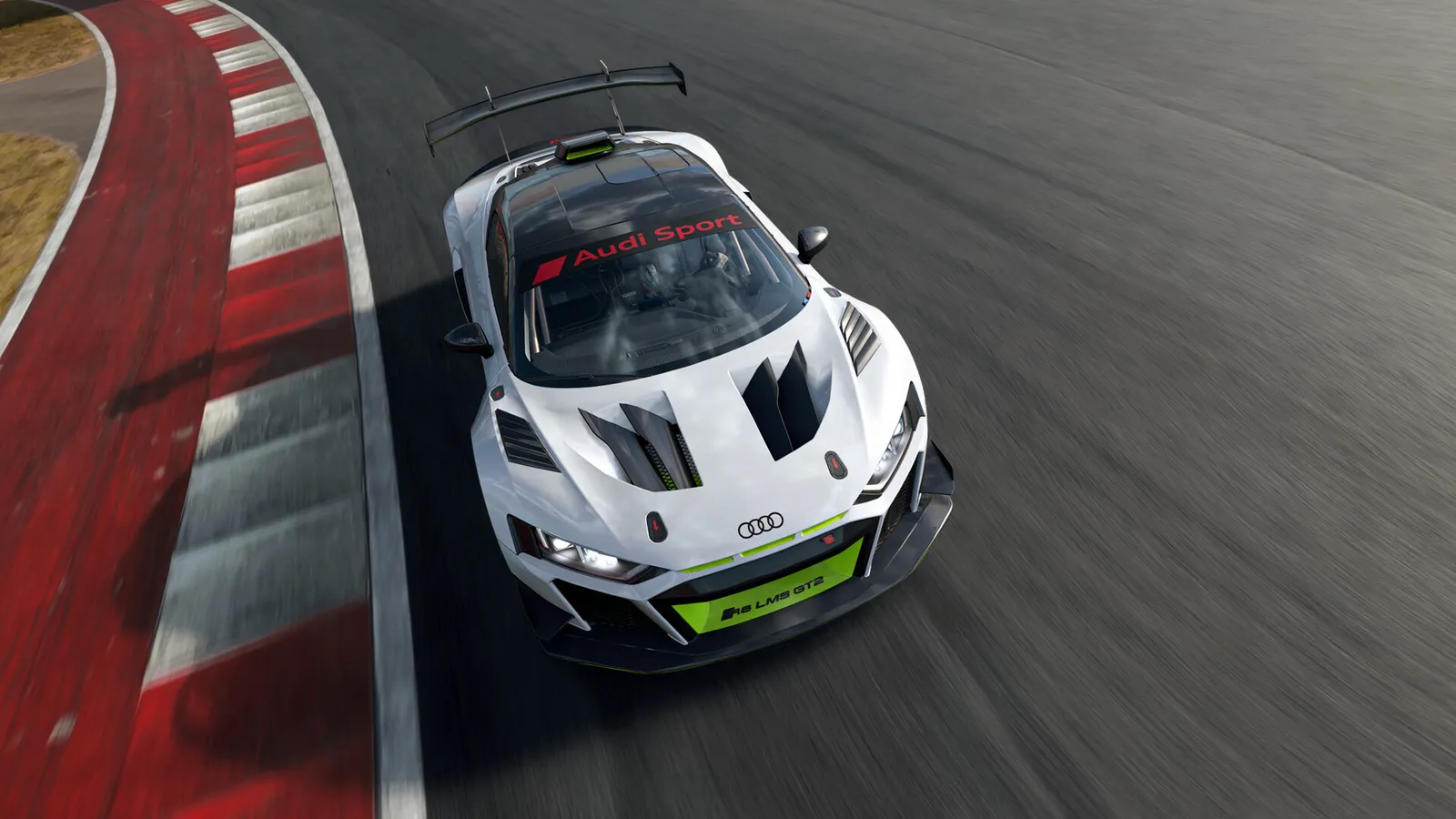 연석 옆을 달리는 아우디 R8 LMS GT2